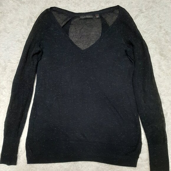 Rock&Republic Women's Black Long sleeves Bobycon Stretch Top Size S - Picture 2 of 9